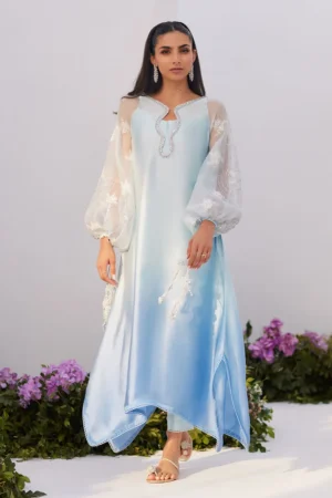 Bow Ombre Blue Embellished | Kaftan