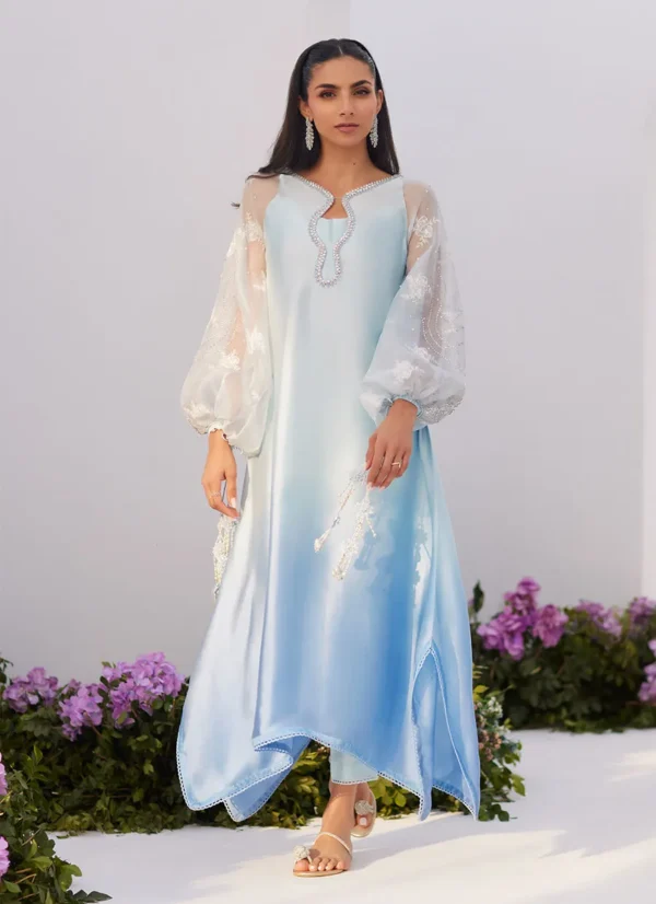 Bow Ombre Blue Embellished | Kaftan