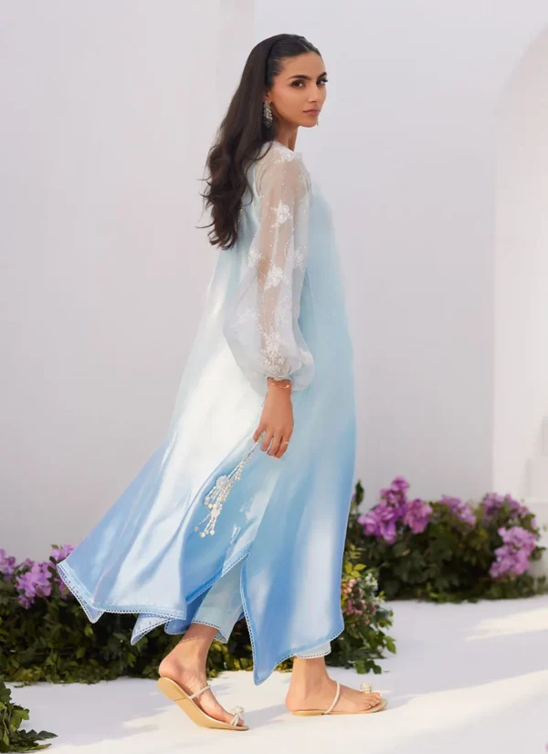 Bow Ombre Blue Embellished | Kaftan