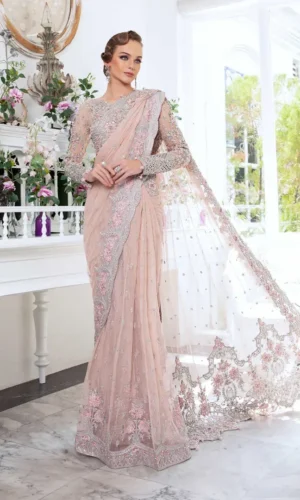 Maria B Couture Saree | Dahlia