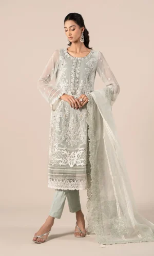 3 Piece Embroidered Chiffon Suit | SF-EF25-34