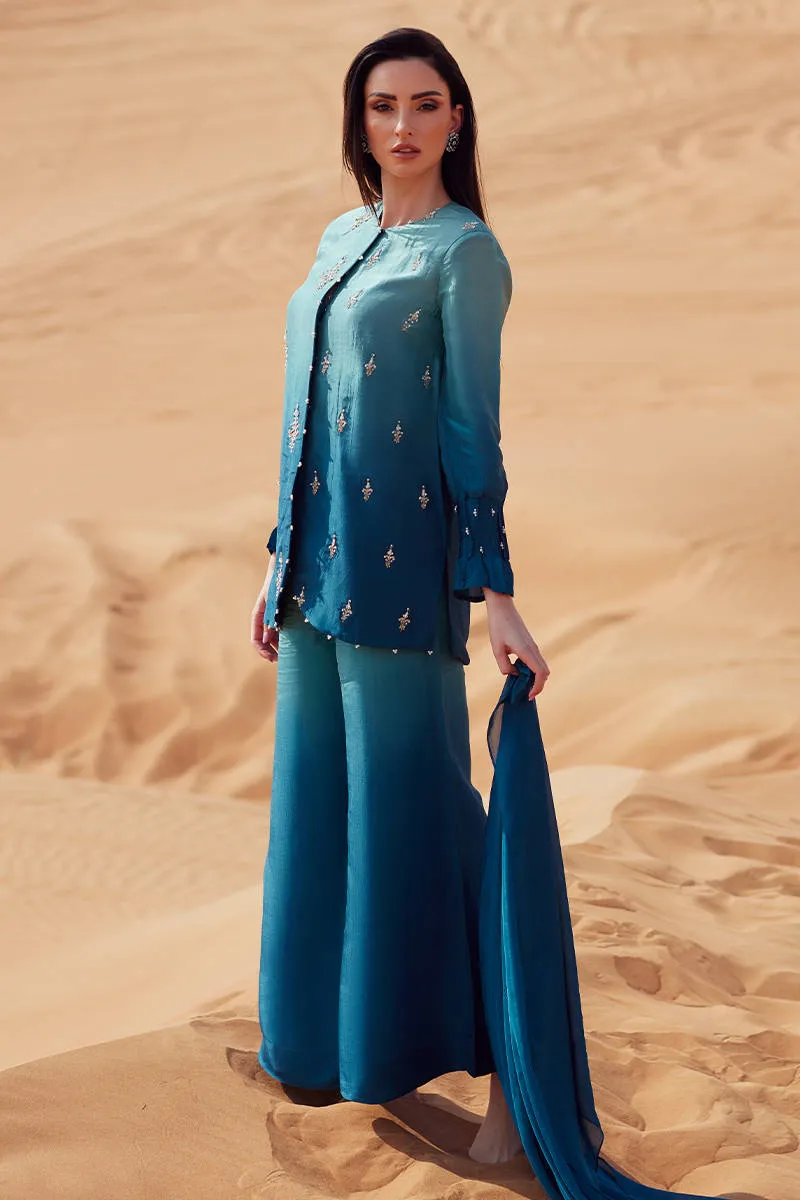 Zainab Salman Silk Solids 26 - Ocean Lagoon