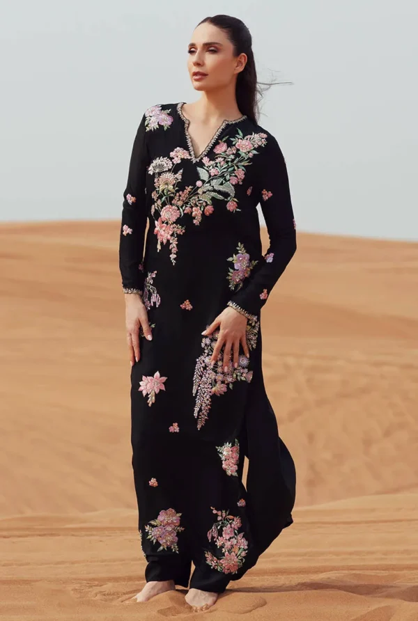 Zainab Salman Silk Solids 26 - Black Charm