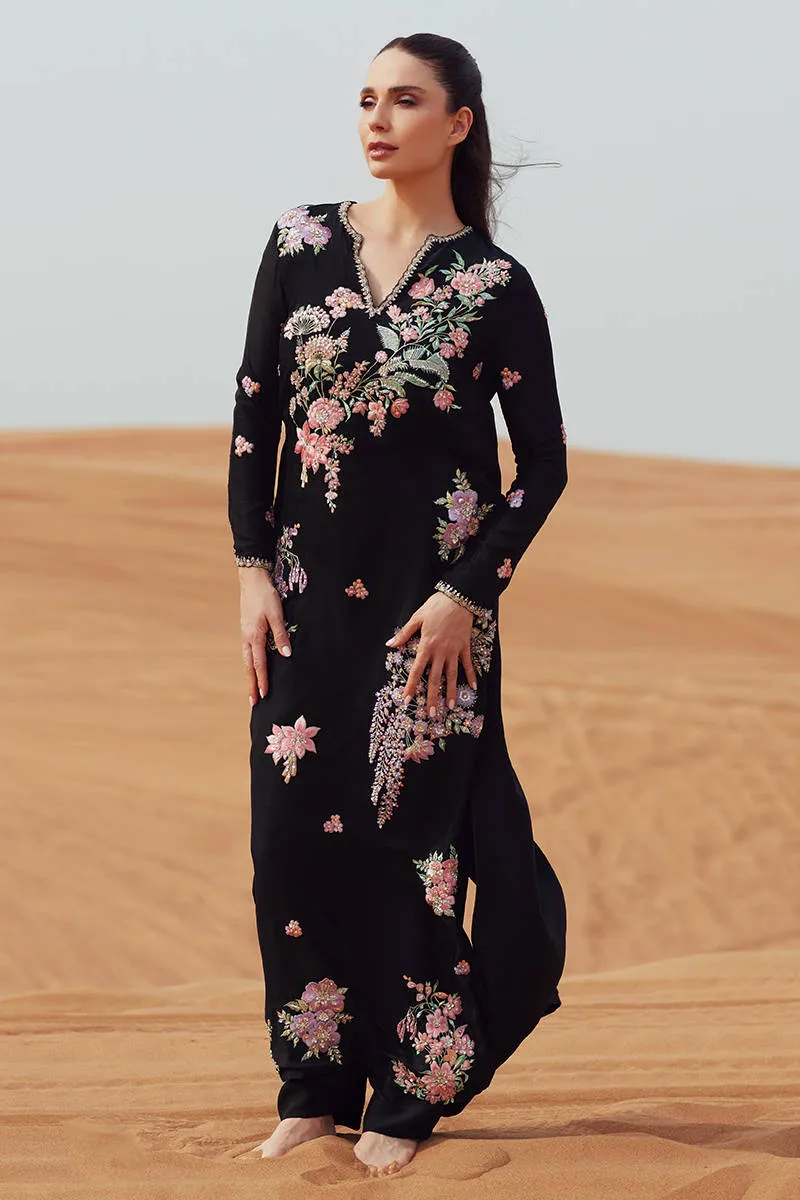 Zainab Salman Silk Solids 26 - Black Charm