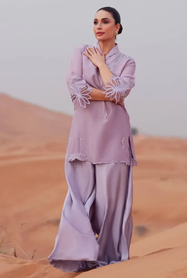 Zainab Salman Silk Solids 26 - Lavendar Tan