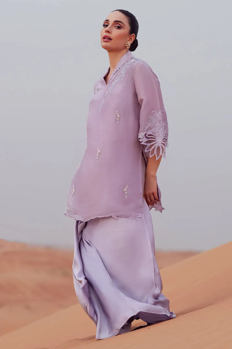 Zainab Salman Silk Solids 26 - Lavendar Tan